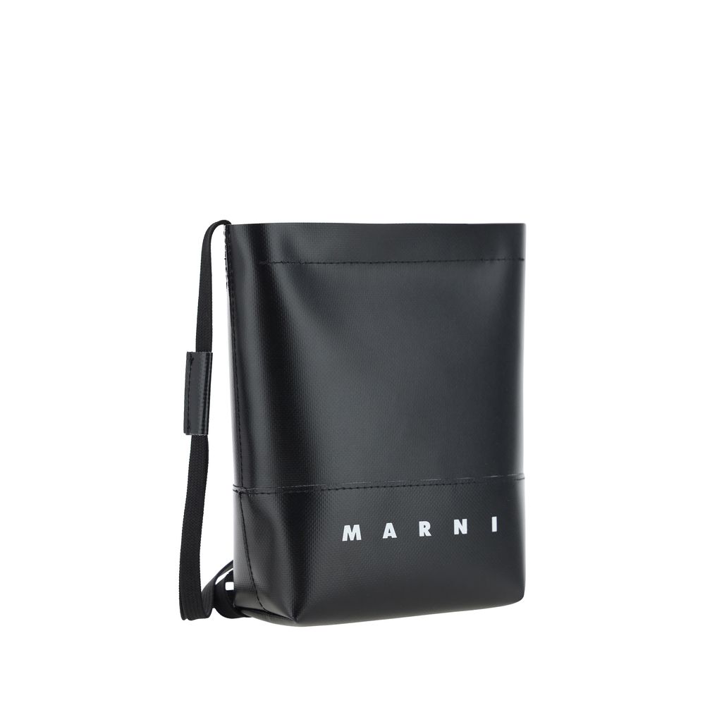 Black Crossbody Bag with Shoelace Strap
