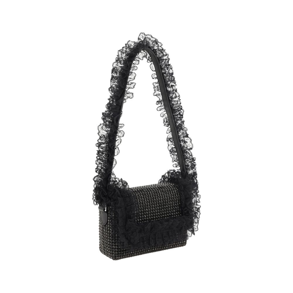 Bolso de hombro de encaje de cristal