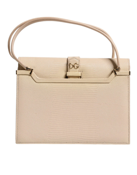 Sac à bandoulière Ingrid en cuir beige avec poignée supérieure