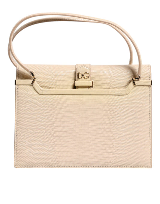 Sac à bandoulière Ingrid en cuir beige avec poignée supérieure