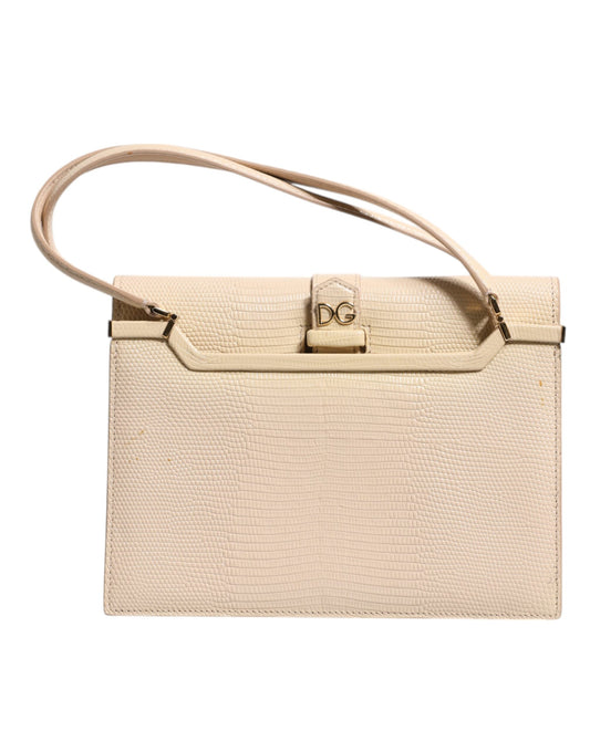 Sac à bandoulière Ingrid en cuir beige avec poignée supérieure