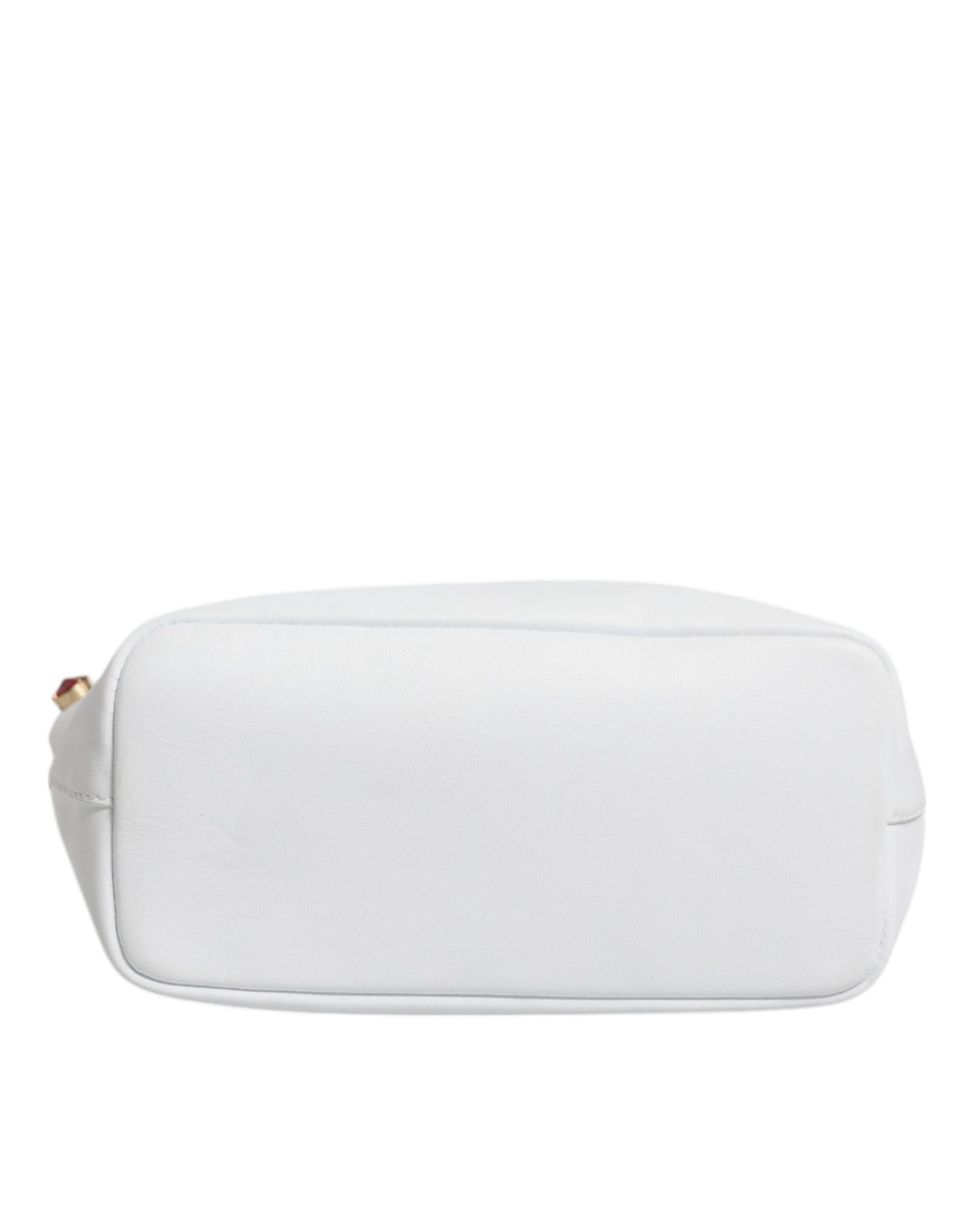 Sac fourre-tout en cuir blanc avec logo DG en cristal