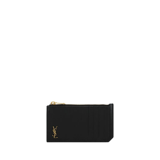 Tiny Cassandre Zipped Fragments Credit Card Holder in Shiny Leather
