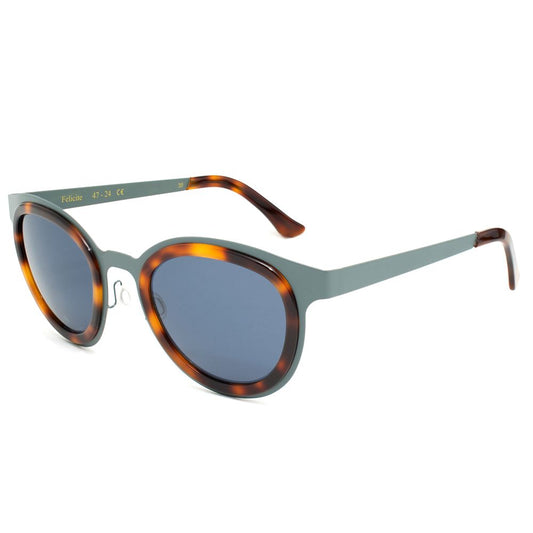 Lunettes de soleil bleues en acier inoxydable