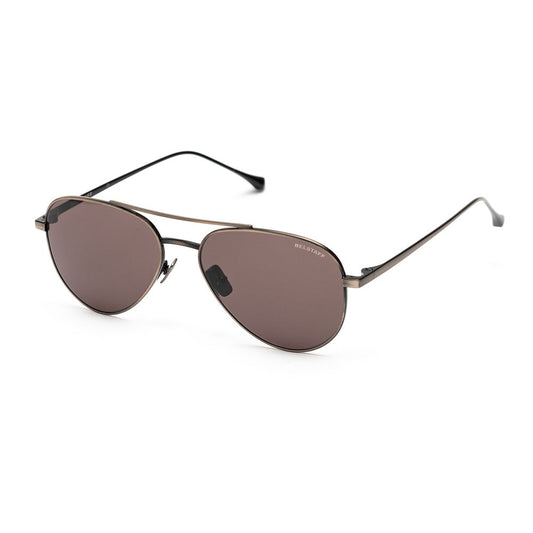 Lunettes de soleil marron en acier inoxydable