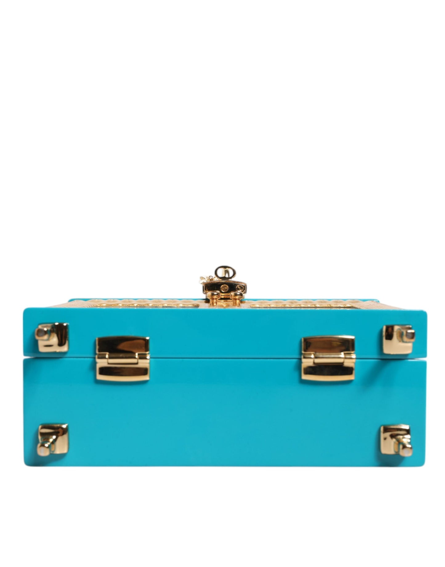 Sac à main Miss Dolce en cuir acrylique turquoise doré