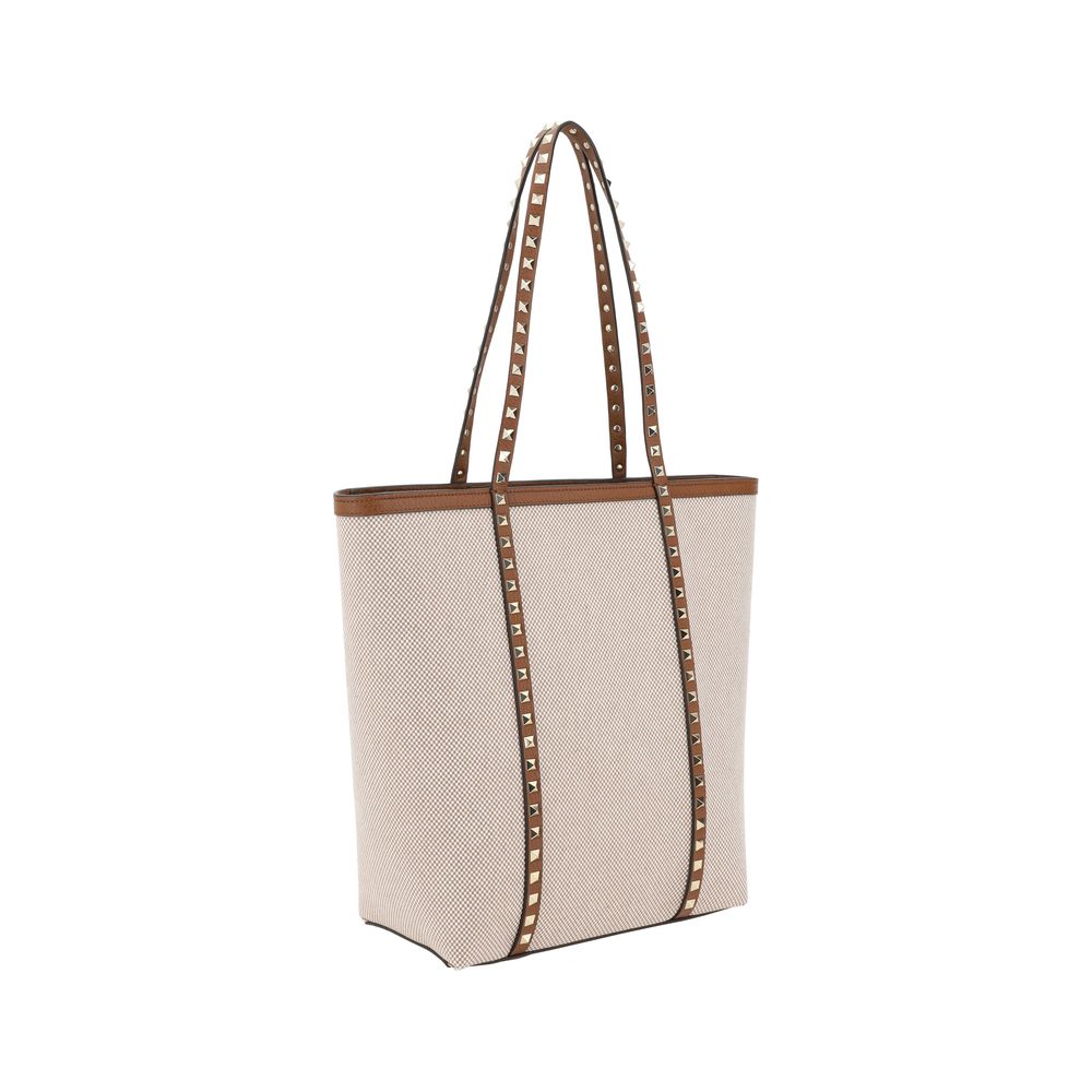 Rockstud Canvas Shopping Bag