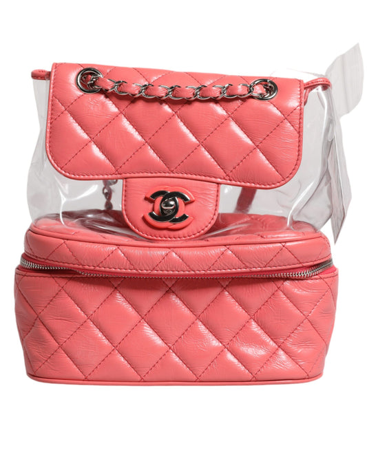 Sac à dos en cuir vinyle rose
