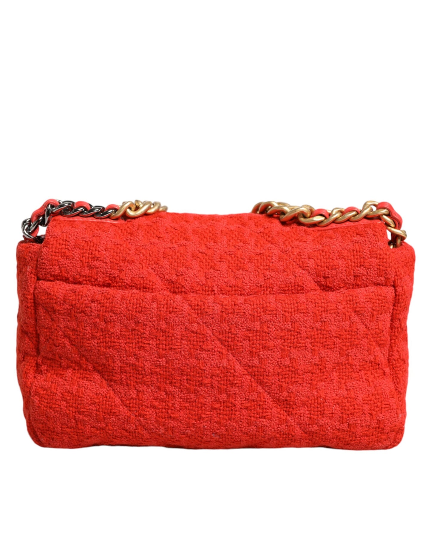 Red Tweed 2WAY Hand Chain Medium Shoulder Bag