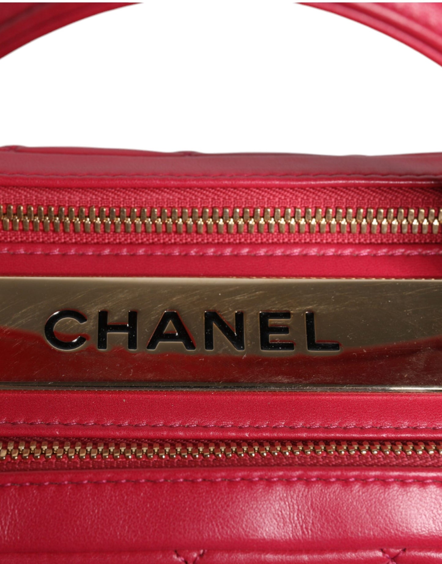 Pink Seal Matelassé Chain CC Lamb Skin Leather Bag