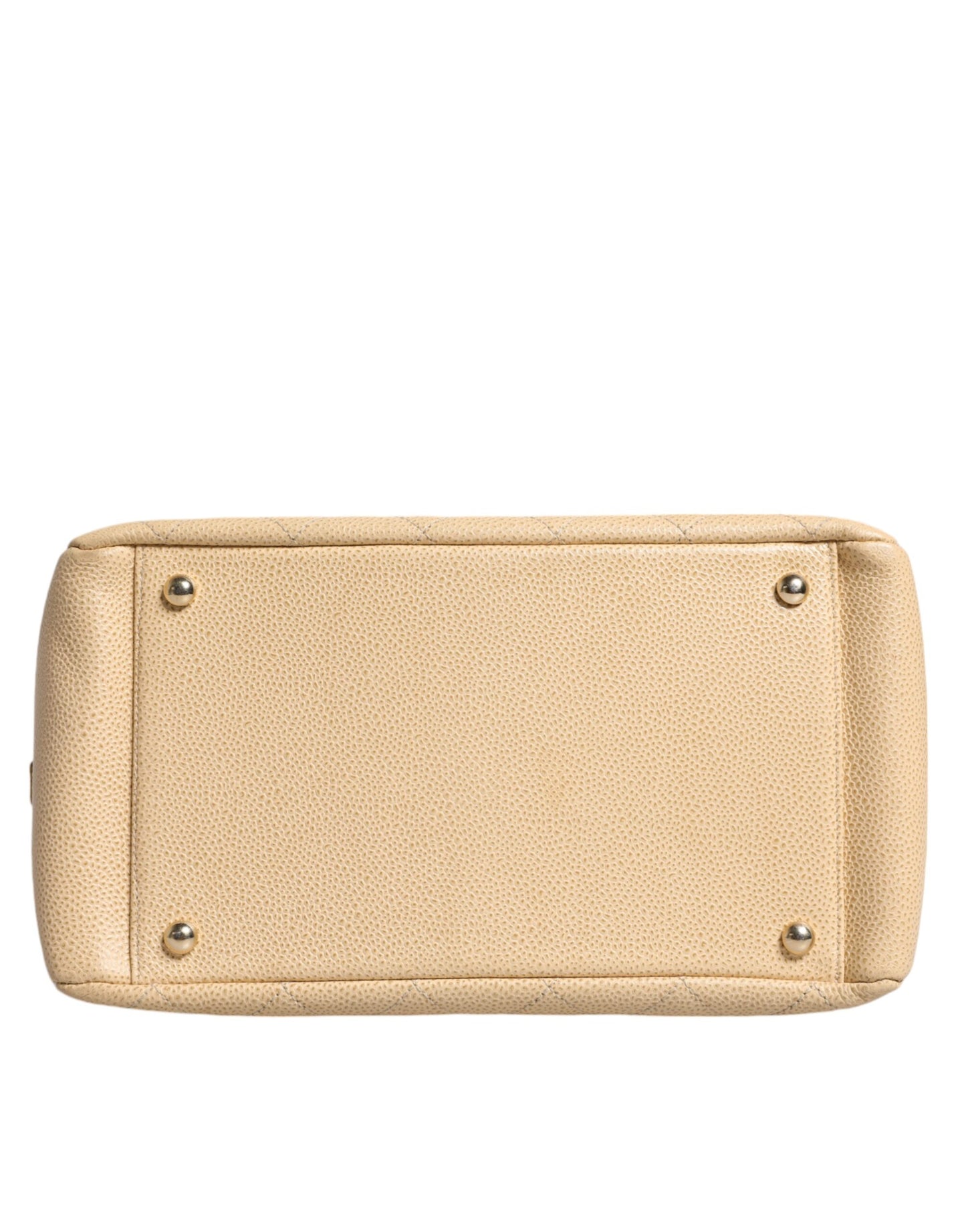 Sac à main en cuir beige avec chaîne Caviar De Coco