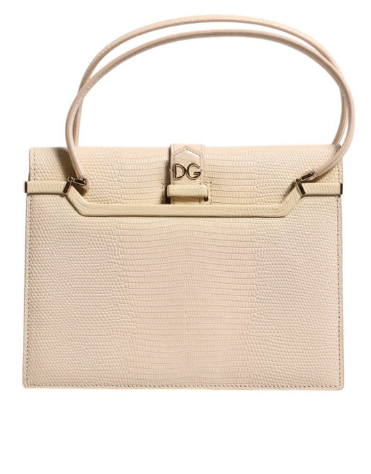 Sac à bandoulière Ingrid en cuir beige avec poignée supérieure