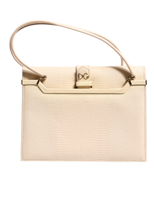 Sac à bandoulière Ingrid en cuir beige avec poignée supérieure