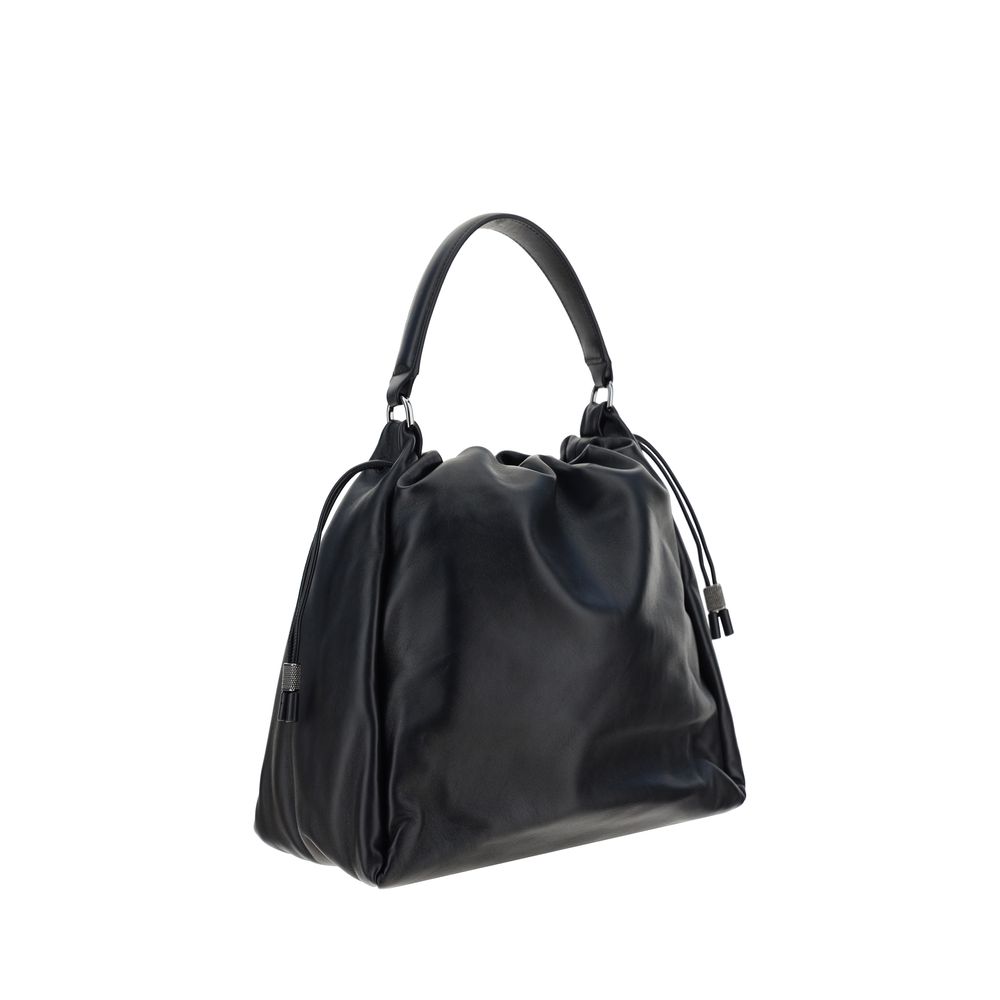 Mellow Bucket Bag in Soft Leather with Monili
