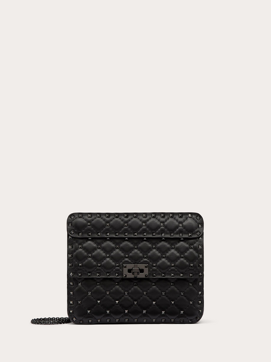 Bolso Rockstudt Spike mediano de piel napa negra