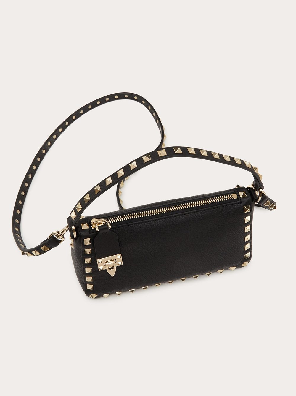Small Rockstud Grainy Calfskin Crossbody Bag