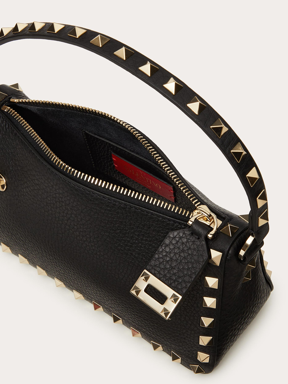 Small Rockstud Grainy Calfskin Crossbody Bag