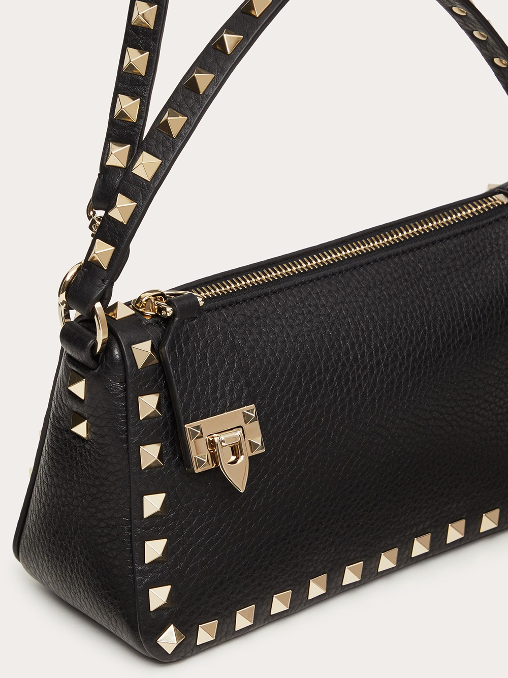 Small Rockstud Grainy Calfskin Crossbody Bag