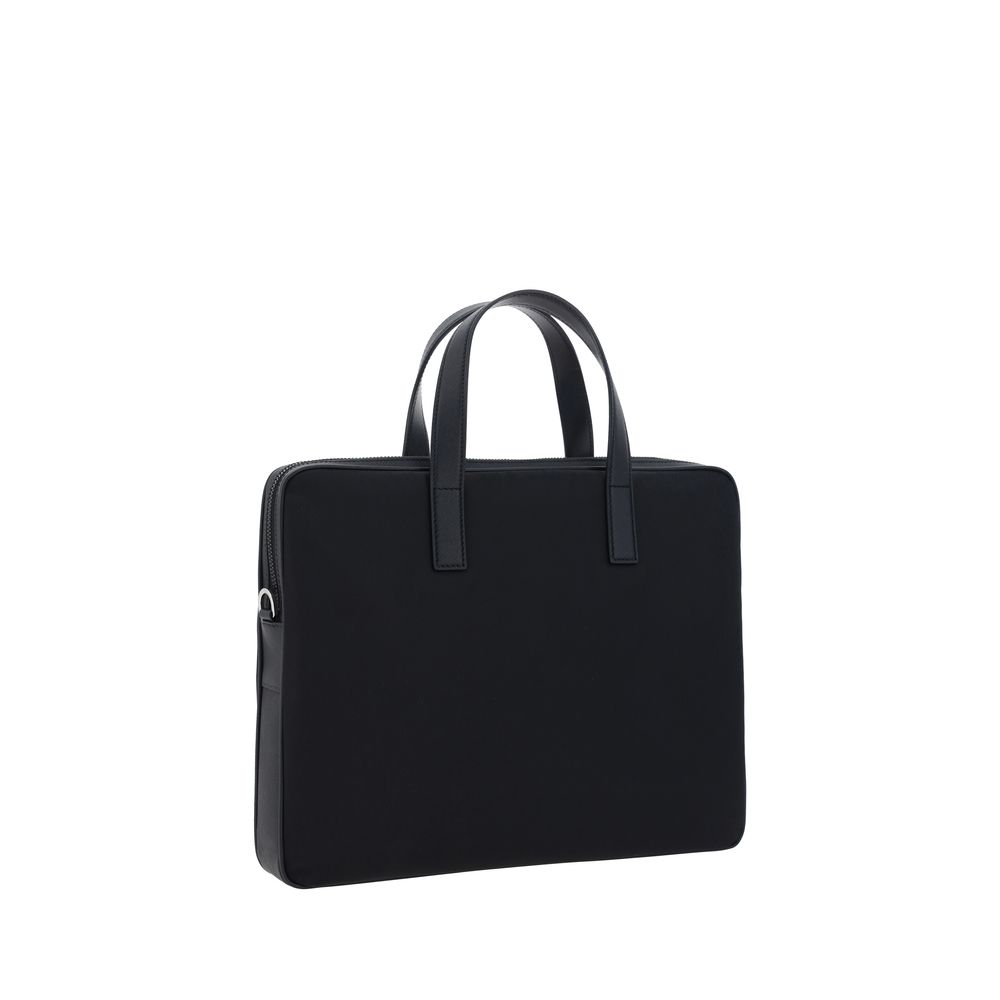 Re-Nylon and Saffiano Leather Briefcase