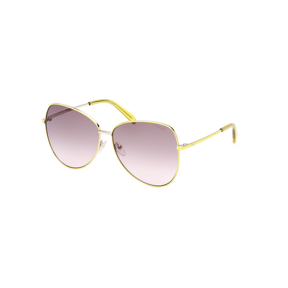 Lunettes de soleil en métal jaune