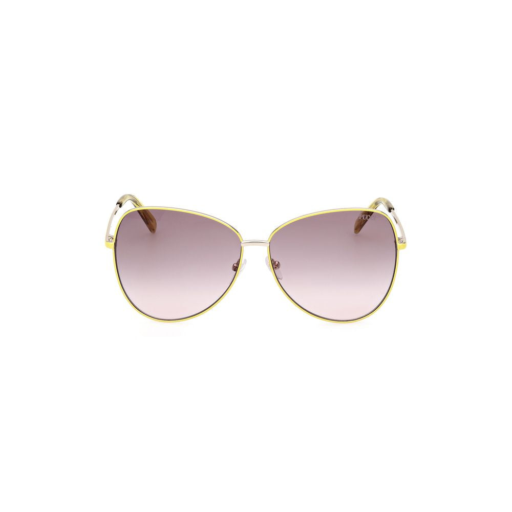 Lunettes de soleil en métal jaune