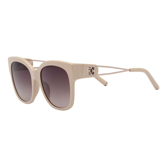 Lunettes de soleil en métal beige