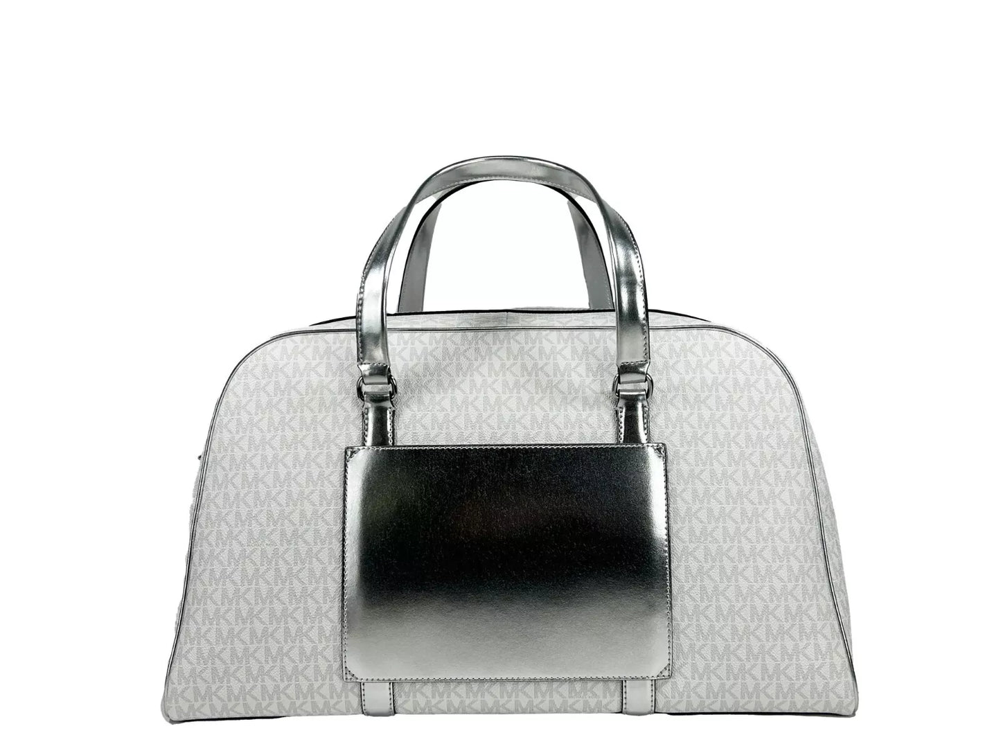 Sac de voyage extra large en PVC avec fermeture éclair sur le dessus, blanc optique