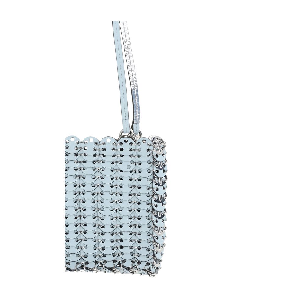 Silver/Blue 1969 Flip Bag in Leather