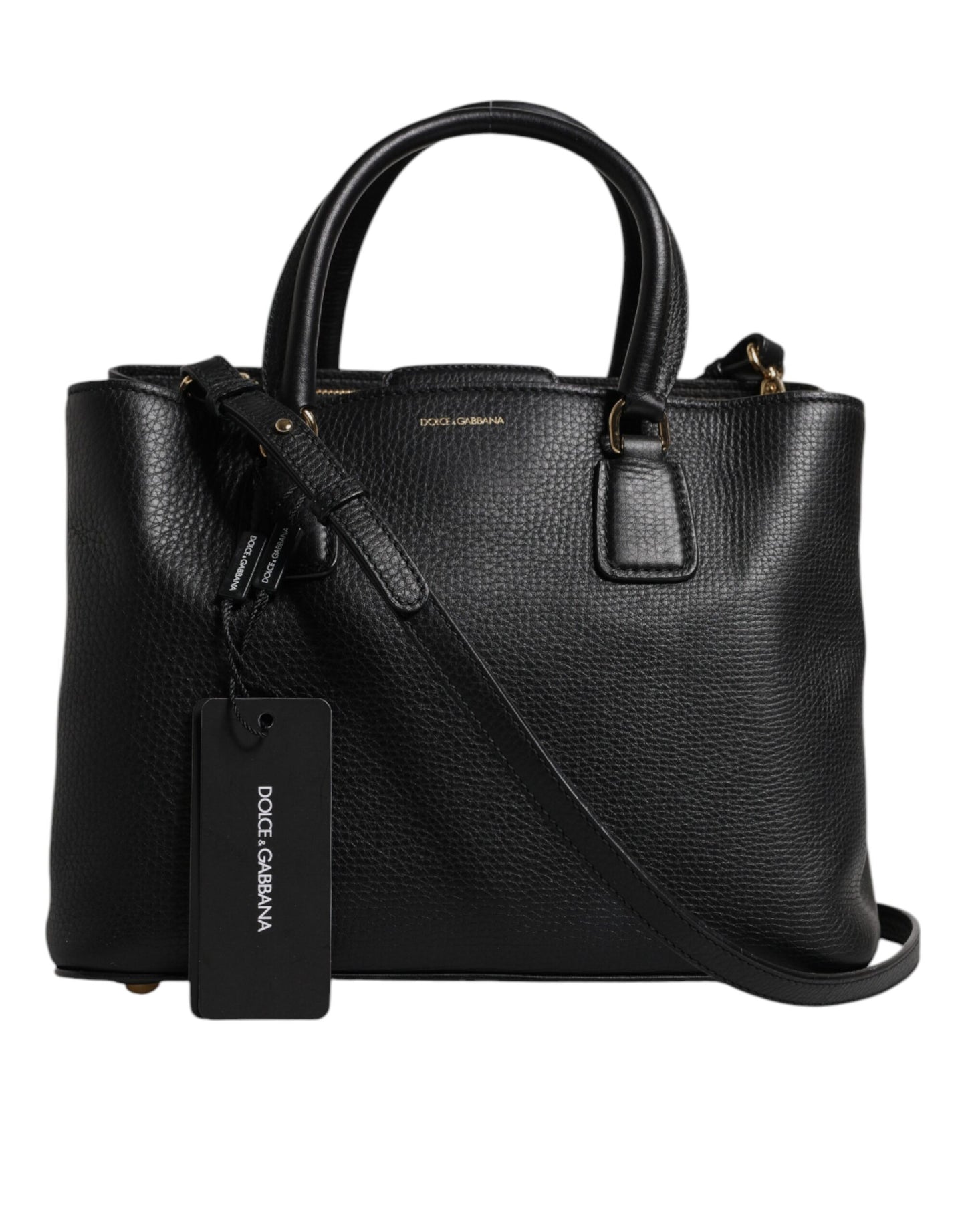 Sac à main à bandoulière en cuir de veau noir avec plaque logo