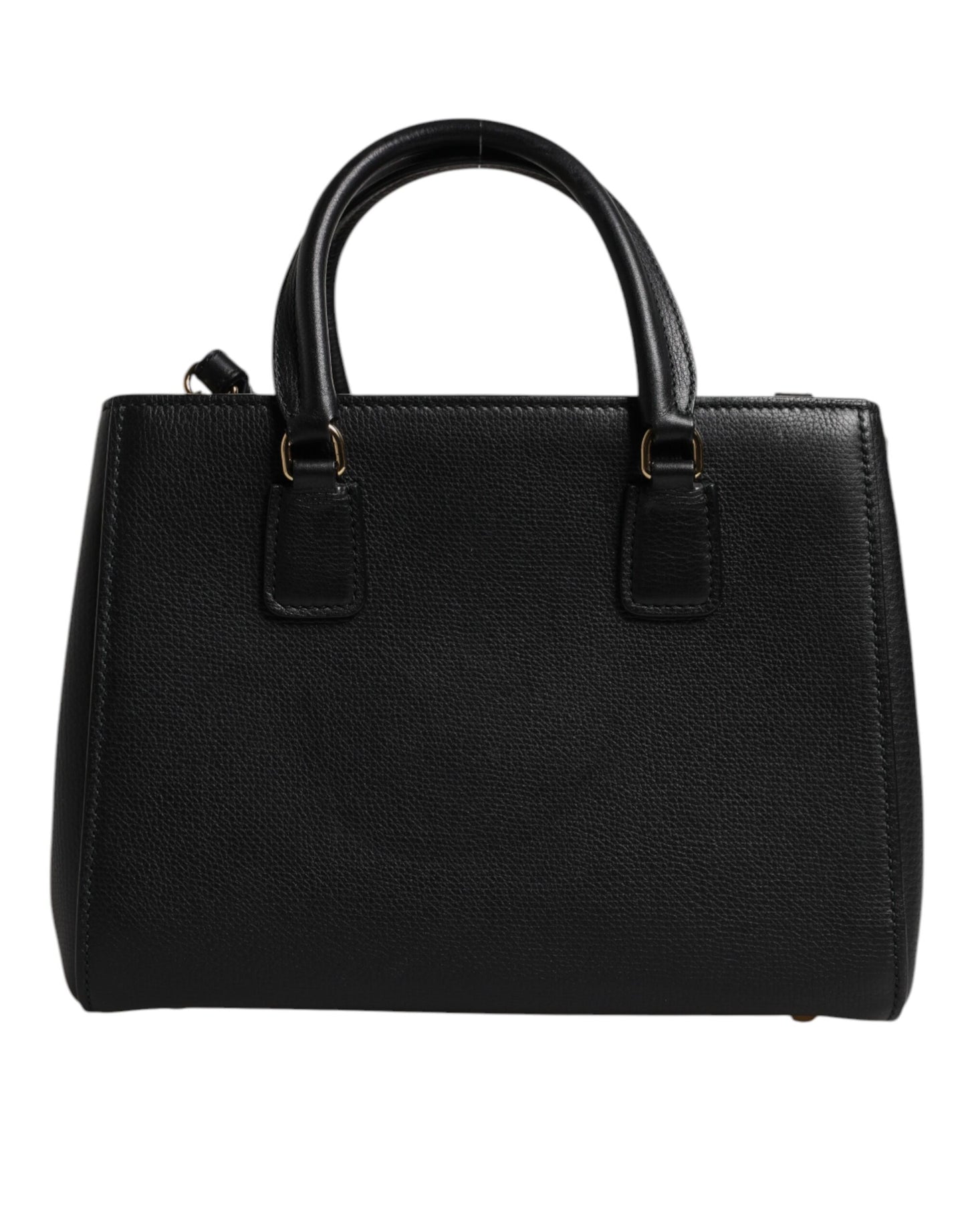 Sac à main à bandoulière en cuir de veau noir avec plaque logo