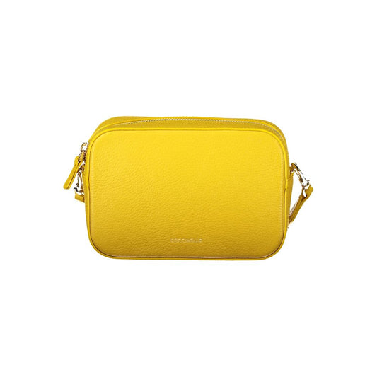 Sac à main en cuir jaune pour femme