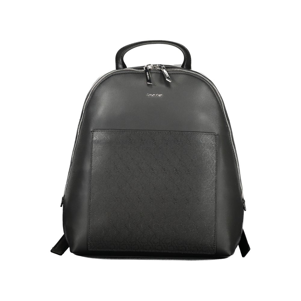 Sac à dos noir en polyester pour femme
