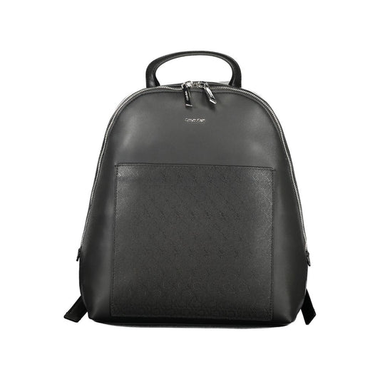 Sac à dos noir en polyester pour femme