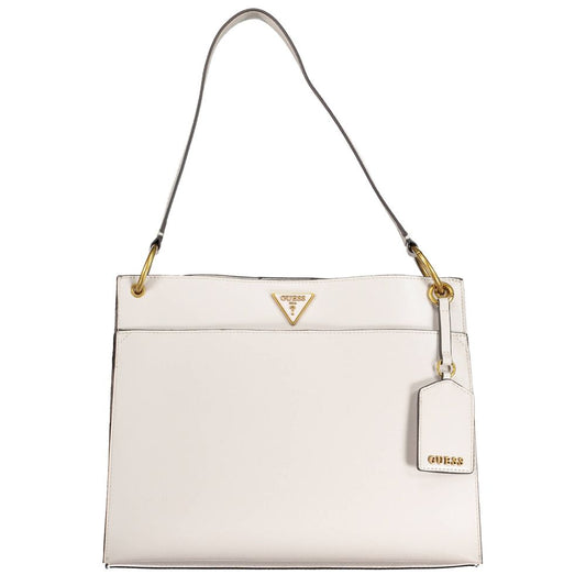 Beige Polyethylene Women Handbag