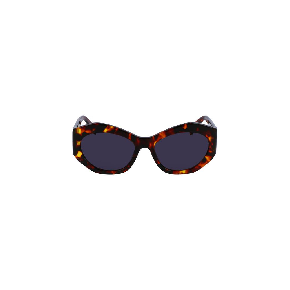 Lunettes de soleil pour femmes en cuir de veau brun