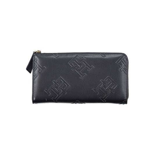 Portefeuille zippé bleu élégant