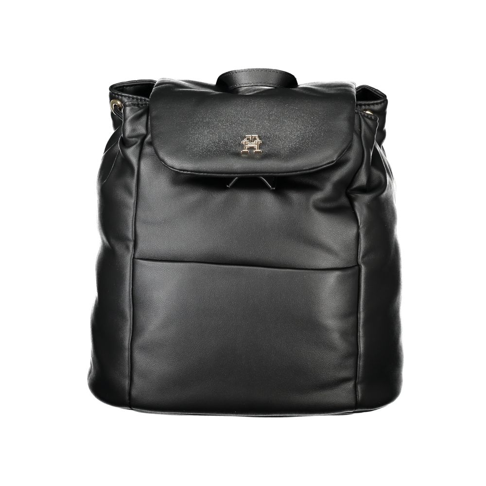 Sac à dos noir en polyester pour femme