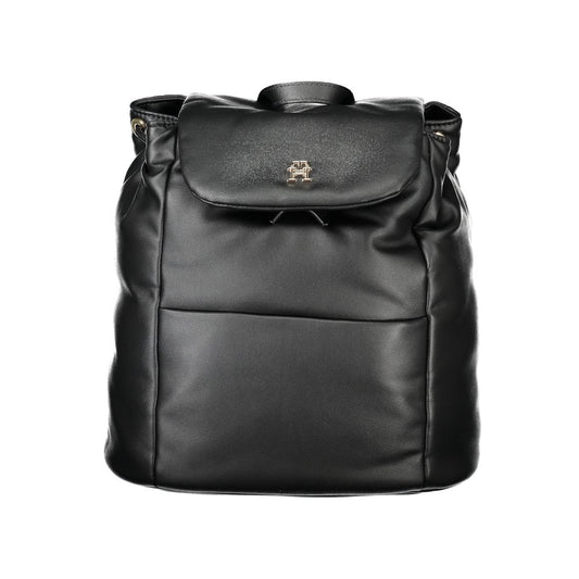 Sac à dos noir en polyester pour femme