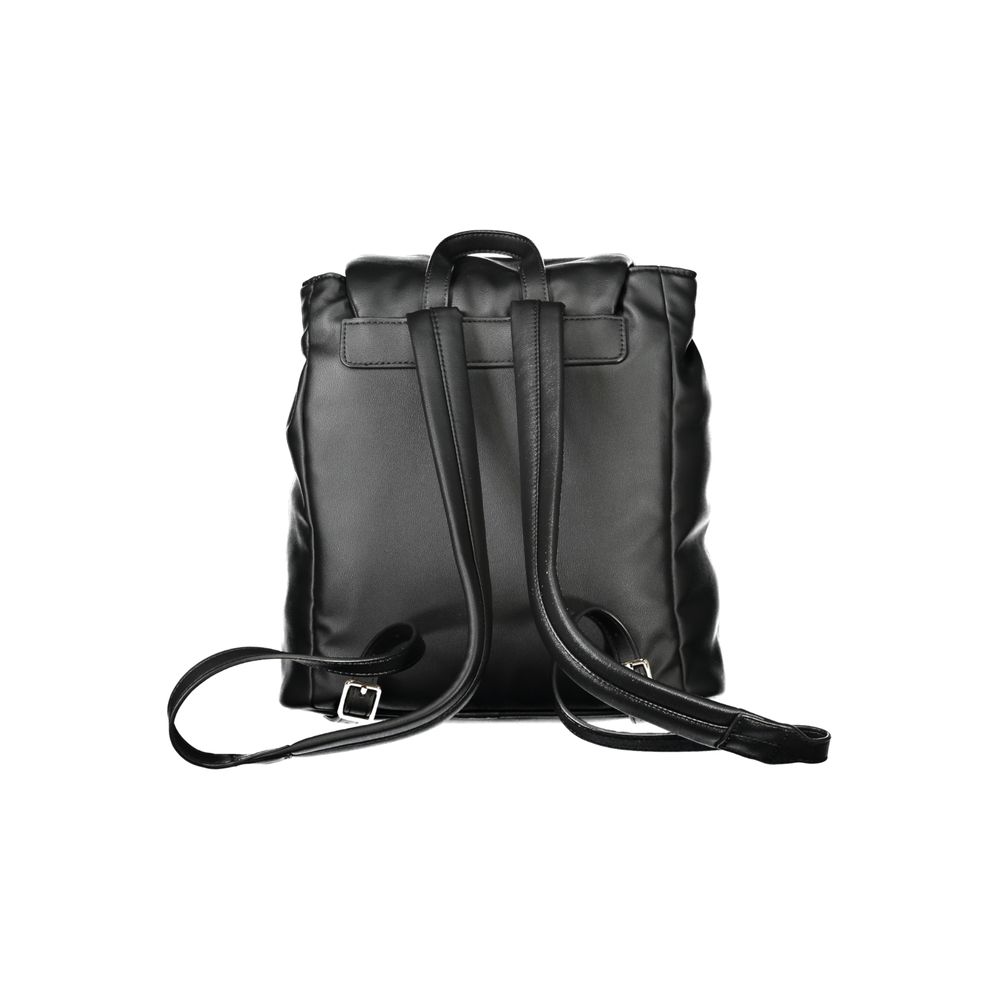 Sac à dos noir en polyester pour femme