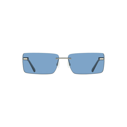Lunettes de soleil en métal bleu
