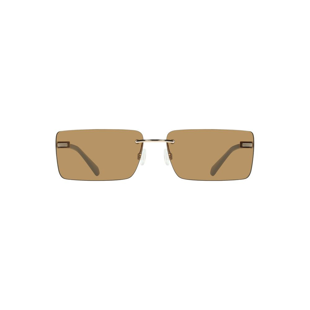 Lunettes de soleil en métal beige