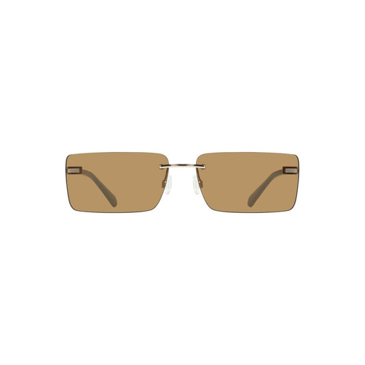 Lunettes de soleil en métal beige