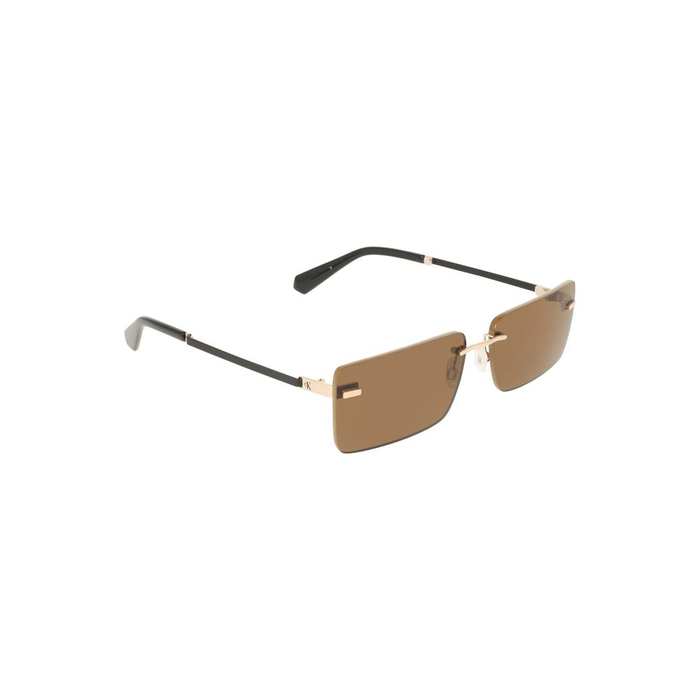 Lunettes de soleil en métal beige