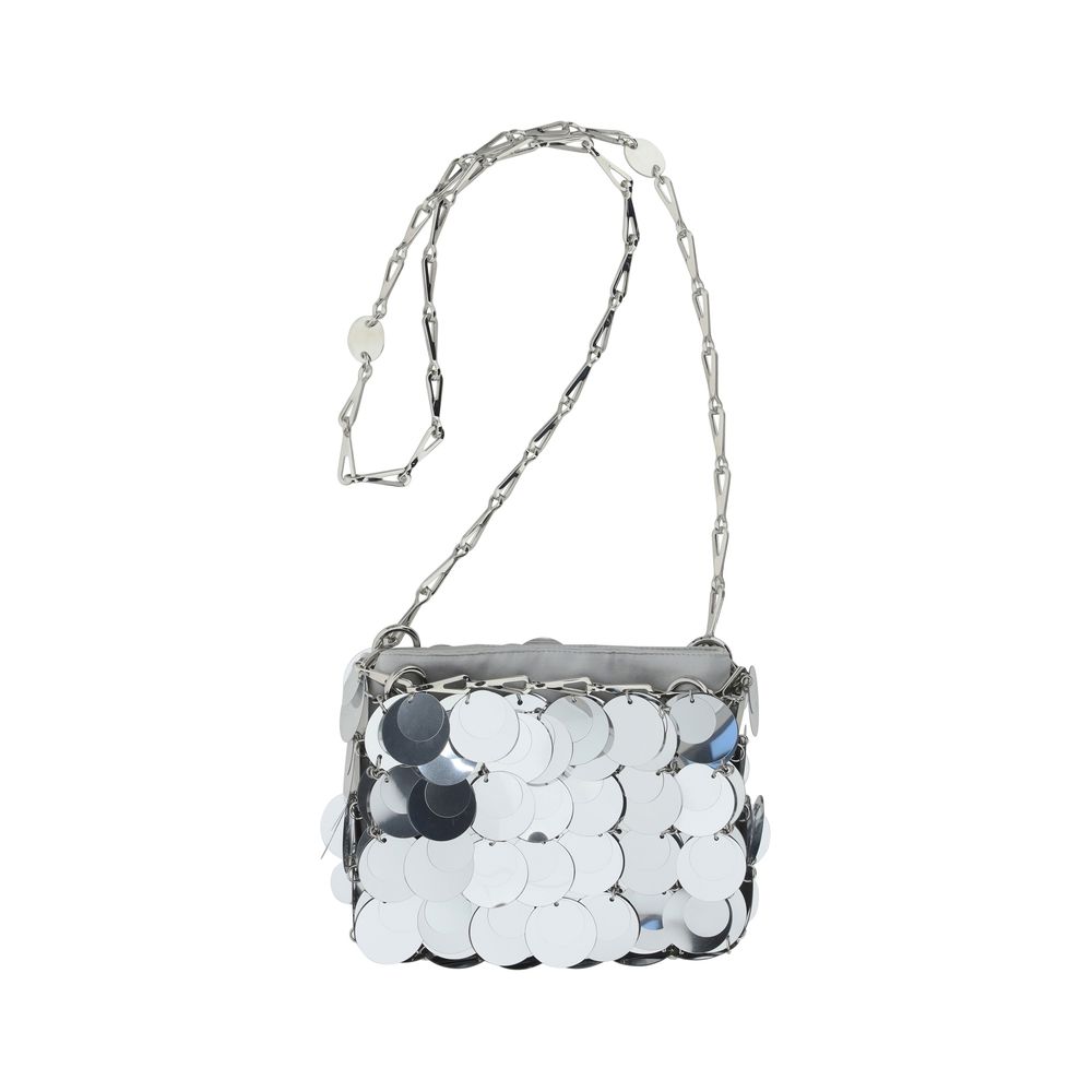 Silver Sparkle Discs Nano Bag