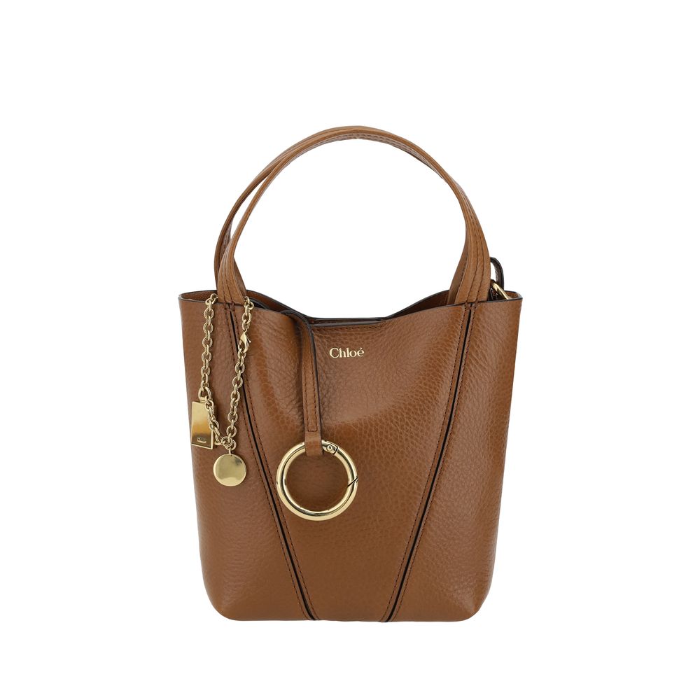 Small Spin Tote Bag in Grained Leather