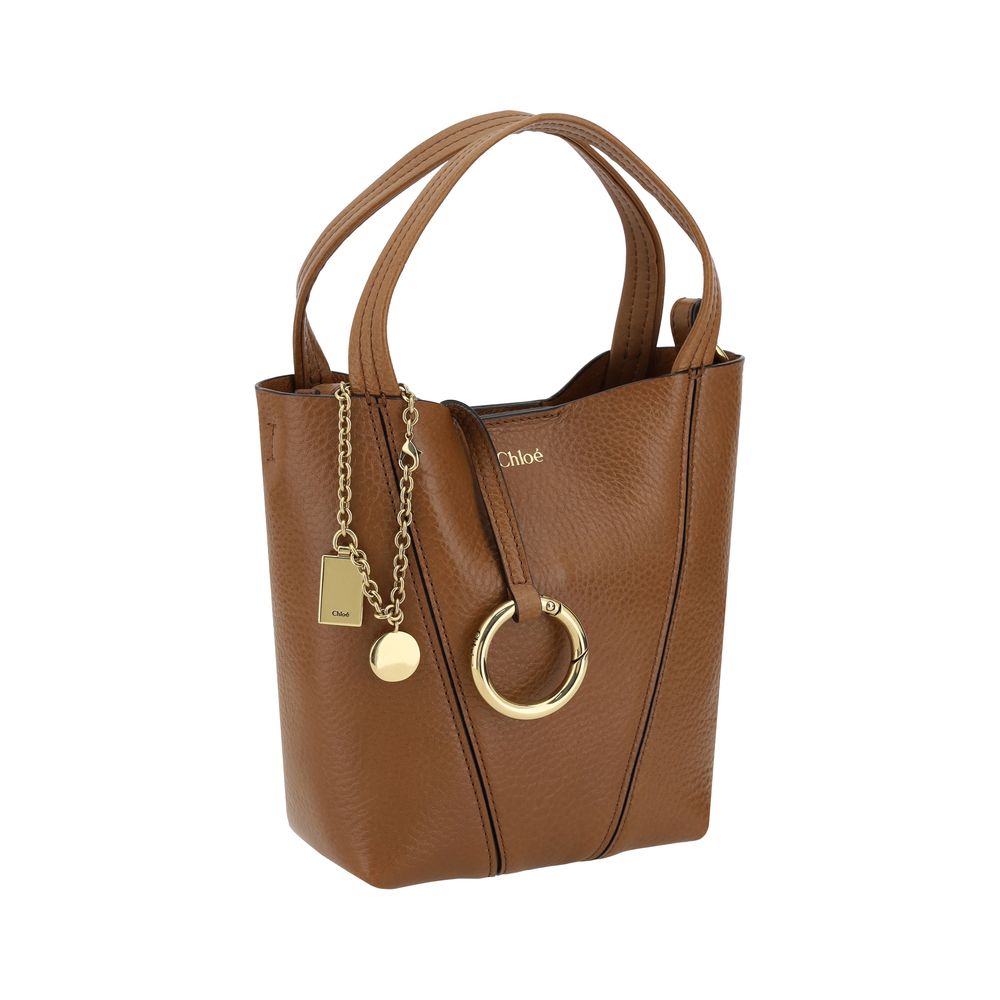 Small Spin Tote Bag in Grained Leather