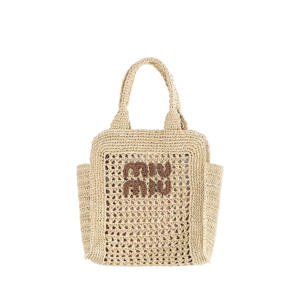 Raffia-Effect Woven Tote Bag