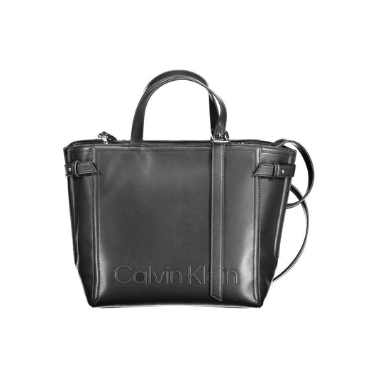 Black Tote Bag with Embossed Logo