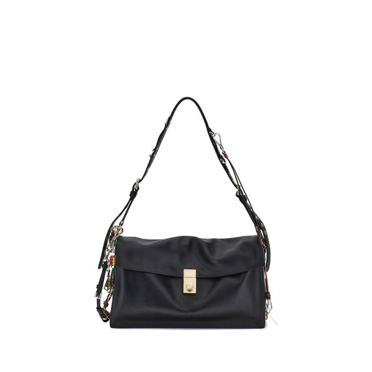 Soft Sound Large Leather Shoulder Bag with Charms