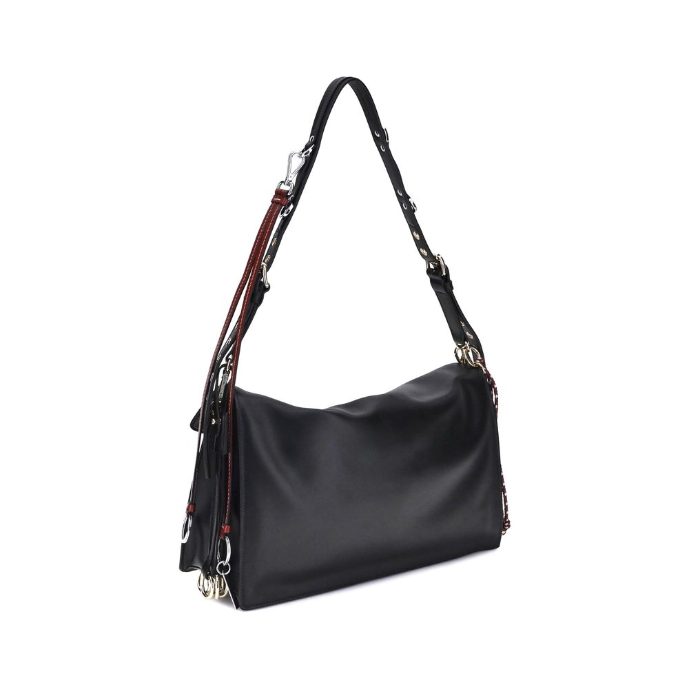 Soft Sound Large Leather Shoulder Bag with Charms